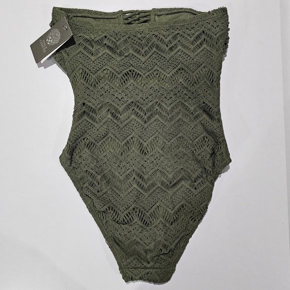 Vince Camuto Crochet Bandeau One-Piece Swimsuit - Picture 6 of 11